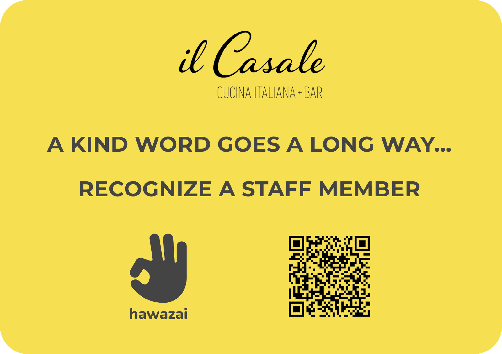 Il Casale, Belmont — Hawazai customer