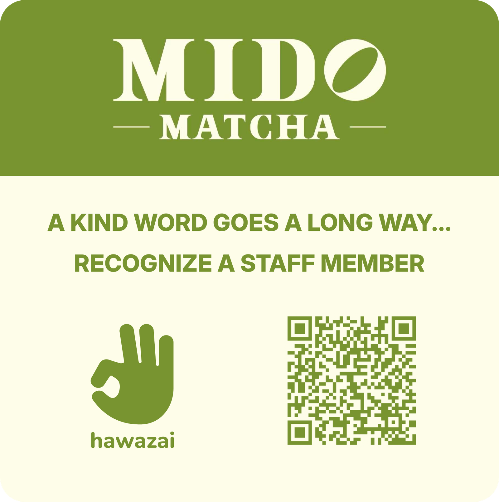 Mido Matcha, Cambridge — Hawazai customer